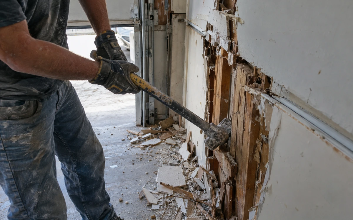 Garage demolition and removal contractor